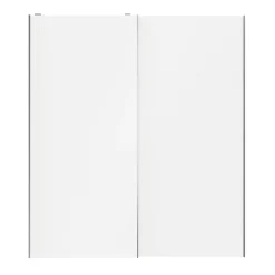 Portes de placard coulissantes 2 vantaux panneaux blancs GoodHome Atomia H. 225 x L. 200 x ép. 5,5 cm