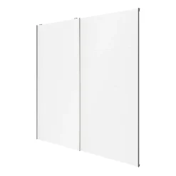 Portes de placard coulissantes 2 vantaux panneaux blancs GoodHome Atomia H. 225 x L. 200 x ép. 5,5 cm