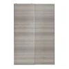 Portes de placard coulissantes 2 vantaux panneaux effet chêne grisé GoodHome Atomia H. 225 x L. 150 x ép. 5,5 cm