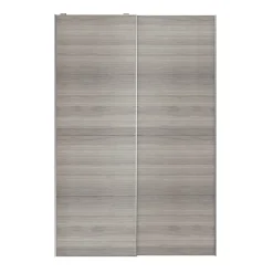 Portes de placard coulissantes 2 vantaux panneaux effet chêne grisé GoodHome Atomia H. 225 x L. 150 x ép. 5,5 cm