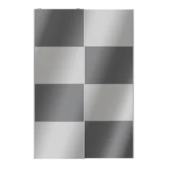 Portes de placard coulissantes 2 vantaux panneaux anthracite brillants et miroir GoodHome Atomia H. 225 x L. 150 x ép. 5,5 cm