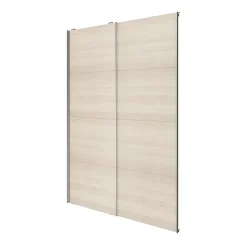 Portes de placard coulissantes 2 vantaux panneaux effet chêne GoodHome Atomia H. 225 x L. 150 x ép. 5,5 cm