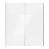 Portes de placard coulissantes 2 vantaux panneaux blancs et blancs brillants GoodHome Atomia H. 225 x L. 200 x ép. 5,5 cm