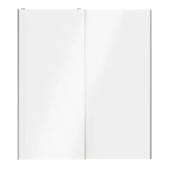 Portes de placard coulissantes 2 vantaux panneaux blancs brillants GoodHome Atomia H. 225 x L. 200 x ép. 5,5 cm