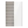 Portes de placard coulissantes 2 vantaux panneaux blancs brillants et effet chêne grisé GoodHome Atomia H. 225 x L. 150 x ép. 5,5 cm