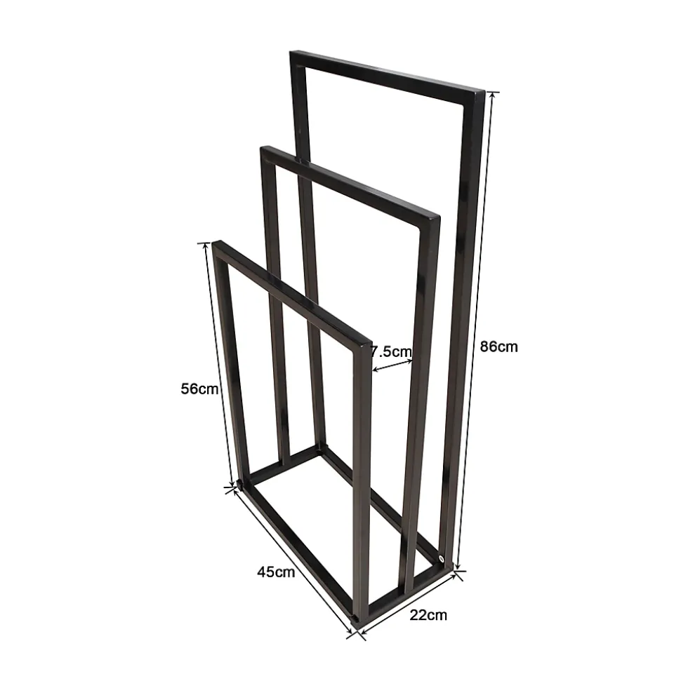 Porte-serviettes sur pied 3 niveaux pour salle de bain et extérieur, étendoir à serviettes de piscine grand format