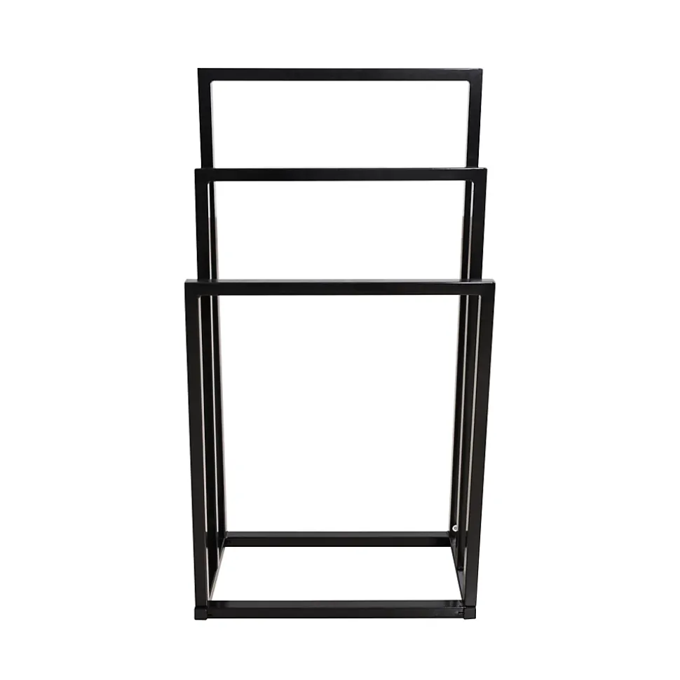 Porte-serviettes sur pied 3 niveaux pour salle de bain et extérieur, étendoir à serviettes de piscine grand format
