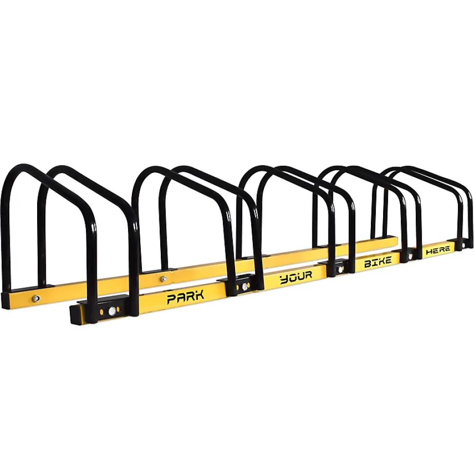 Porte-velos Boudech Stand 5 En 1 acier galvanise peinture poudree noir jaune 5 places