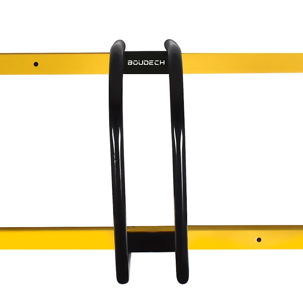 Porte-velos Boudech Stand 5 En 1 acier galvanise peinture poudree noir jaune 5 places
