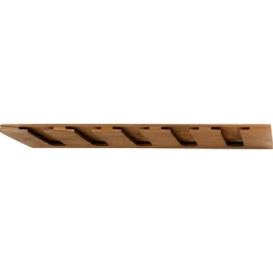 Porte-Verres à Vin en Bois Teck Huilé - 18X200X600mm - Support Suspendu 5 Rangées