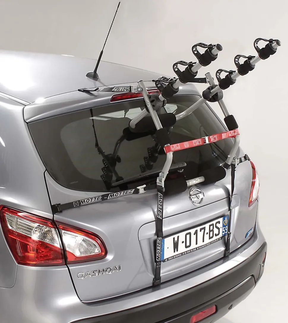 Porte-vélos pour voiture Mottez fixation à sangles capacité 3 vélos charge maxi 45 kg