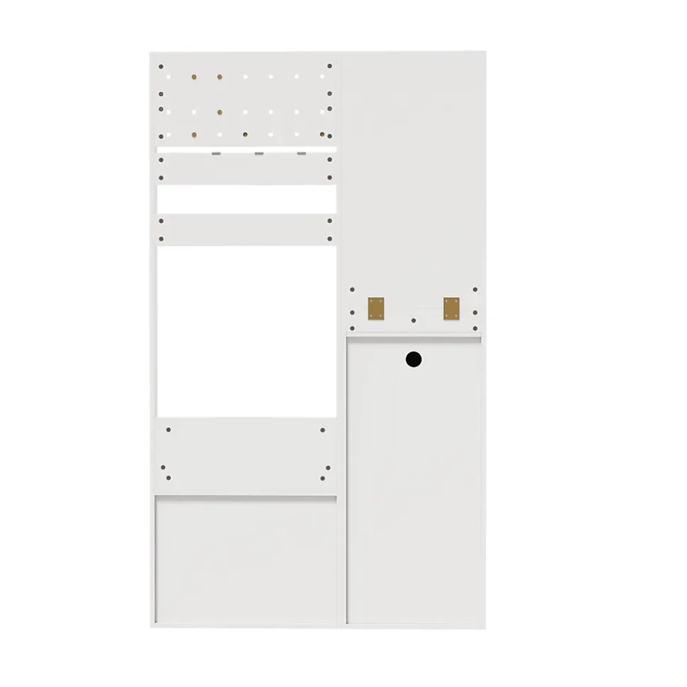 Porte-vêtements D'entrée Avec Miroir - Rangement Chaussures Et Manteaux - Blanc 105 Cm