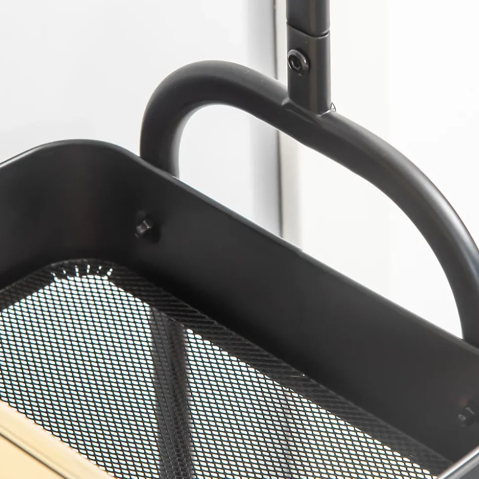 Porte-vêtements Mobile Sur Roulettes - Porte Jusqu'à 16 Kg - Acier Noir - Range-chaussures