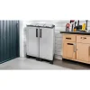 Poubelle de Tri Selectif 3 Conteneurs Recyclage Déchets Intérieur Extérieur 68 x 37 x 90cm 2 Portes INTEC