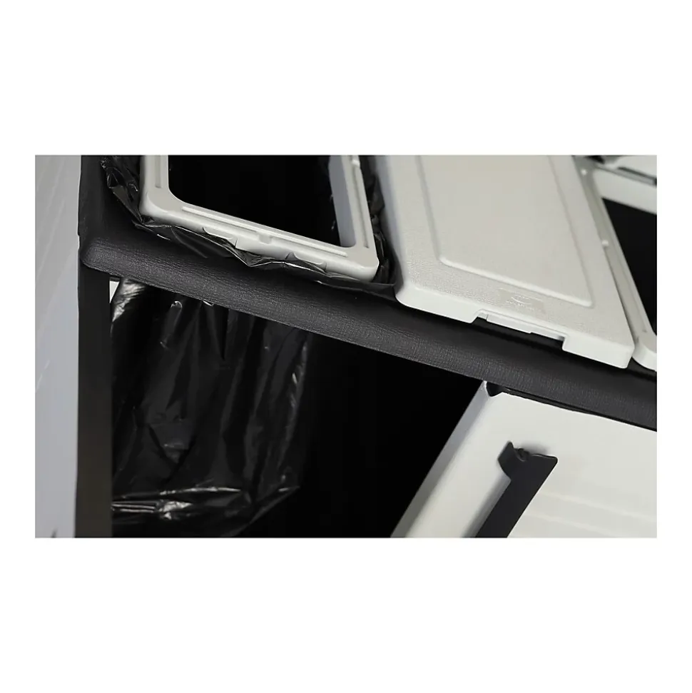 Poubelle de Tri Selectif 3 Conteneurs Recyclage Déchets Intérieur Extérieur 68 x 37 x 90cm 2 Portes INTEC
