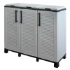 Poubelles de tri Selectif 3 Sacs Armoire Recyclage Gris Clair 102 x 37 x 90 cm Poubelle de tri 3 Portes 4 pieds INTEC