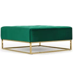 Pouf Carré en Velours "Lakota" 90cm Vert