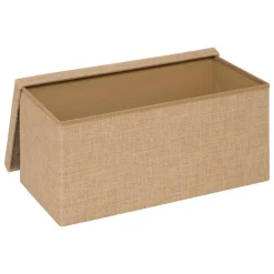Pouf de rangement Mix 'n' Modul en toile de jute beige 76x38cm - Beige lin- 5five