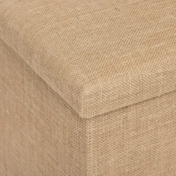 Pouf de rangement Mix 'n' Modul en toile de jute beige 76x38cm - Beige lin- 5five