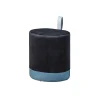 Pouf Design en Velours à Poignée "Laly" 43cm Noir