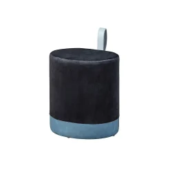 Pouf Design en Velours à Poignée "Laly" 43cm Noir