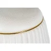 Pouf Matelassé "Doric" 53cm Ivoire & Or