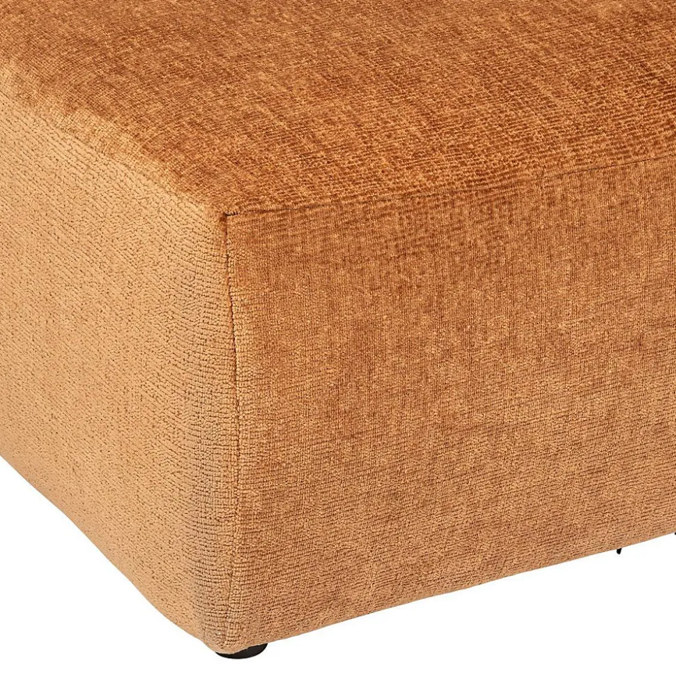 Pouf Mavuno en velours 87x93cm gris - Atmosphera