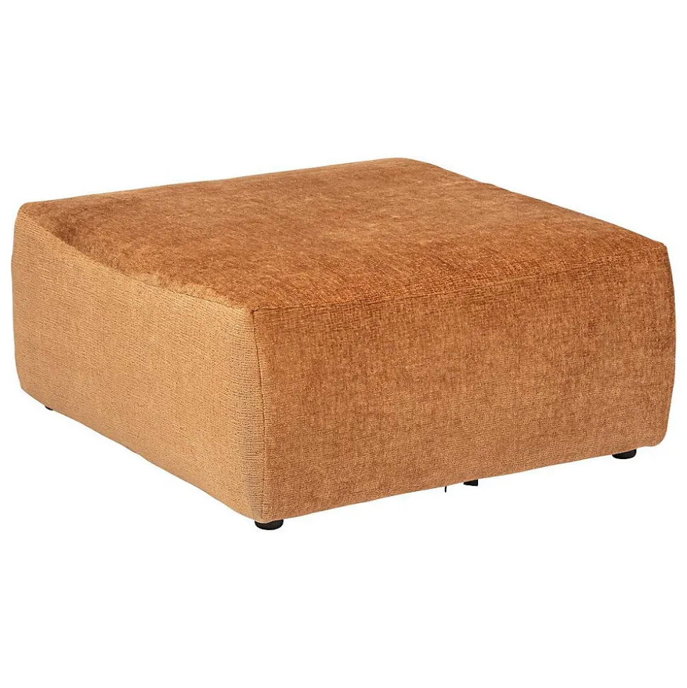 Pouf Mavuno en velours 87x93cm gris - Atmosphera