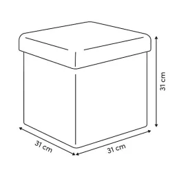 Pouf pliable Mix'n modul 31x31 cm bouclette blanche - Beige- 5five