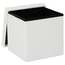 Pouf pliable Mix'n modul 31x31 cm bouclette blanche - Beige- 5five