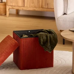 Pouf pliant Arum ambre 38x38cm - Atmosphera