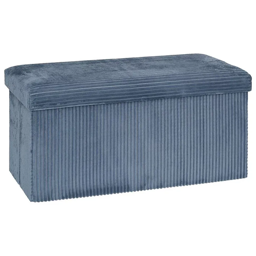 Pouf pliant Arum bleu encre 76x38cm - Atmosphera