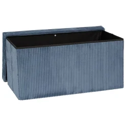 Pouf pliant Arum bleu encre 76x38cm - Atmosphera