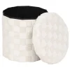 Pouf pliant Pasti blanc D38x38cm - Atmosphera