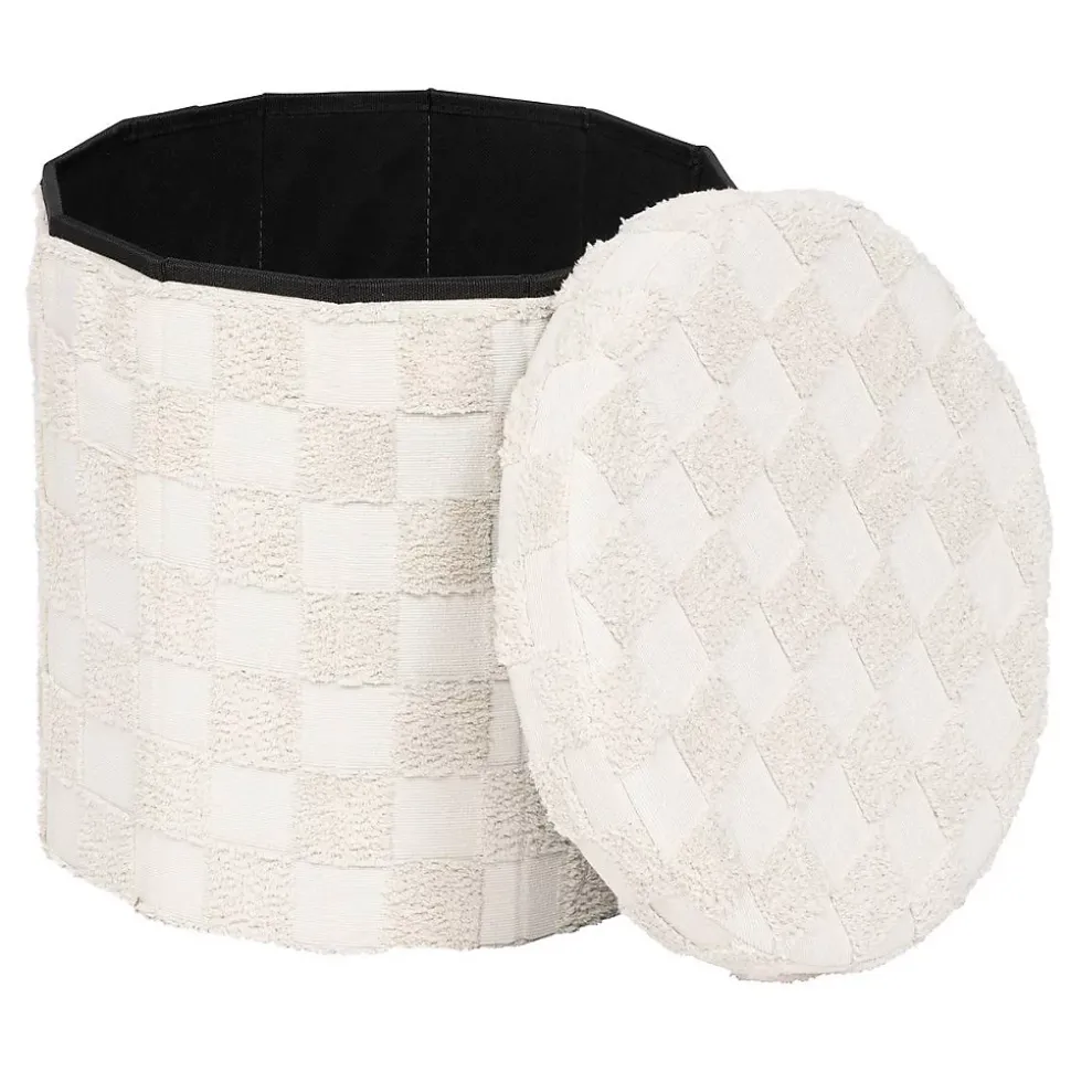 Pouf pliant Pasti blanc D38x38cm - Atmosphera