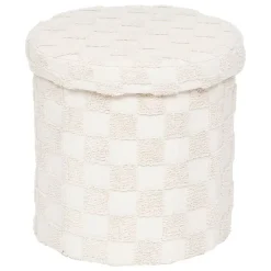 Pouf pliant Pasti blanc D38x38cm - Atmosphera