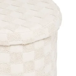 Pouf pliant Pasti blanc D38x38cm - Atmosphera