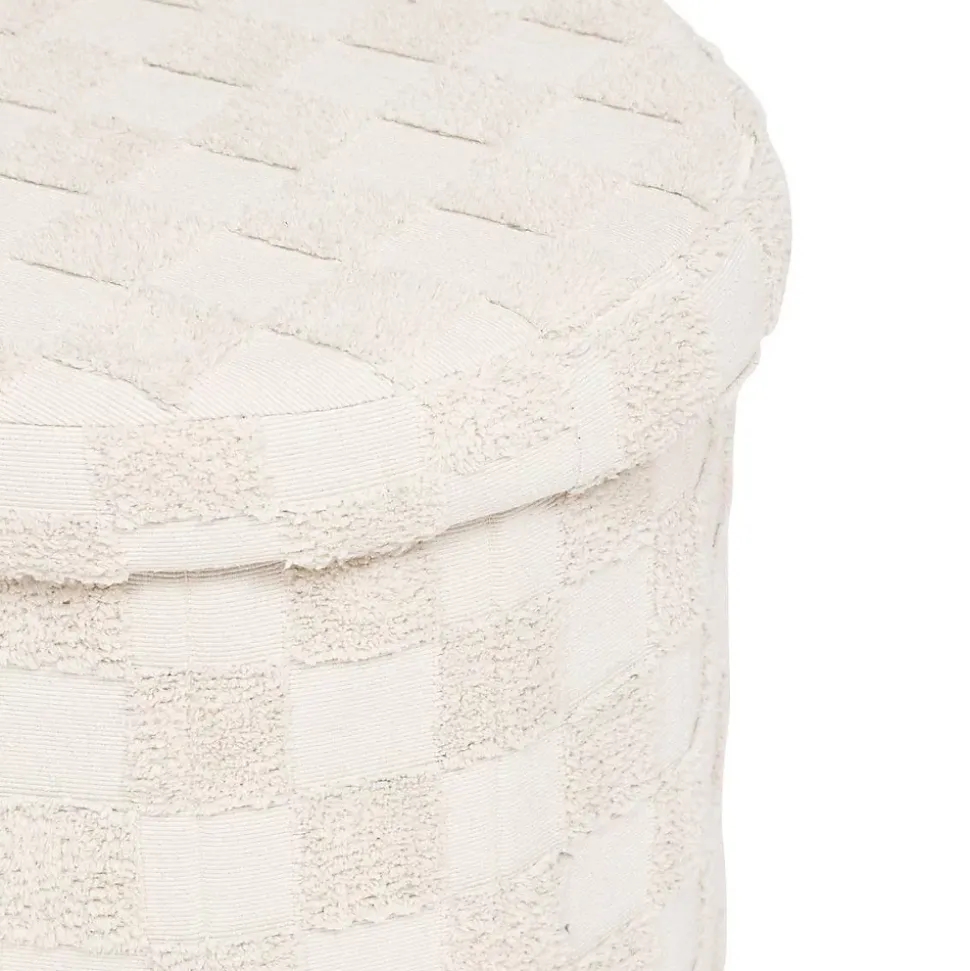 Pouf pliant Pasti blanc D38x38cm - Atmosphera