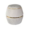 Pouf Rond Design "Doric" 53cm Taupe & Or
