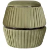 Pouf Rond Design "Doric" 53cm Vert & Gris