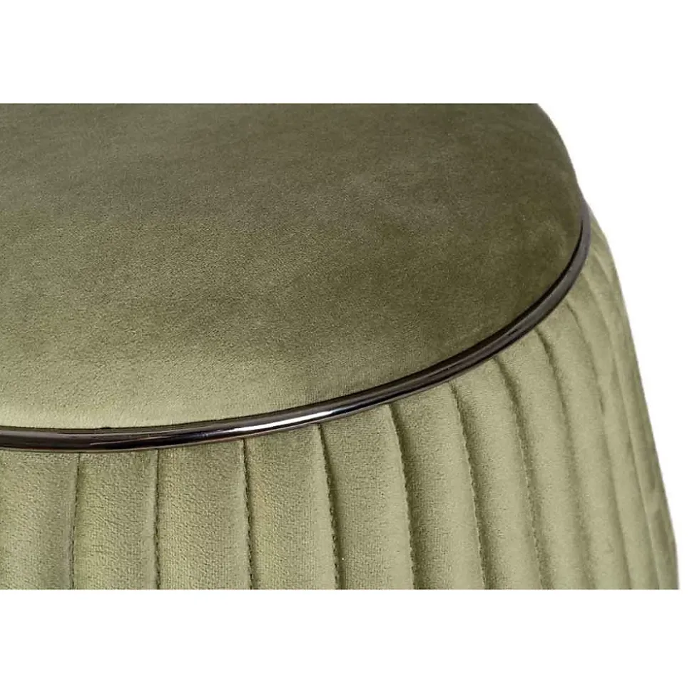 Pouf Rond Design "Doric" 53cm Vert & Gris