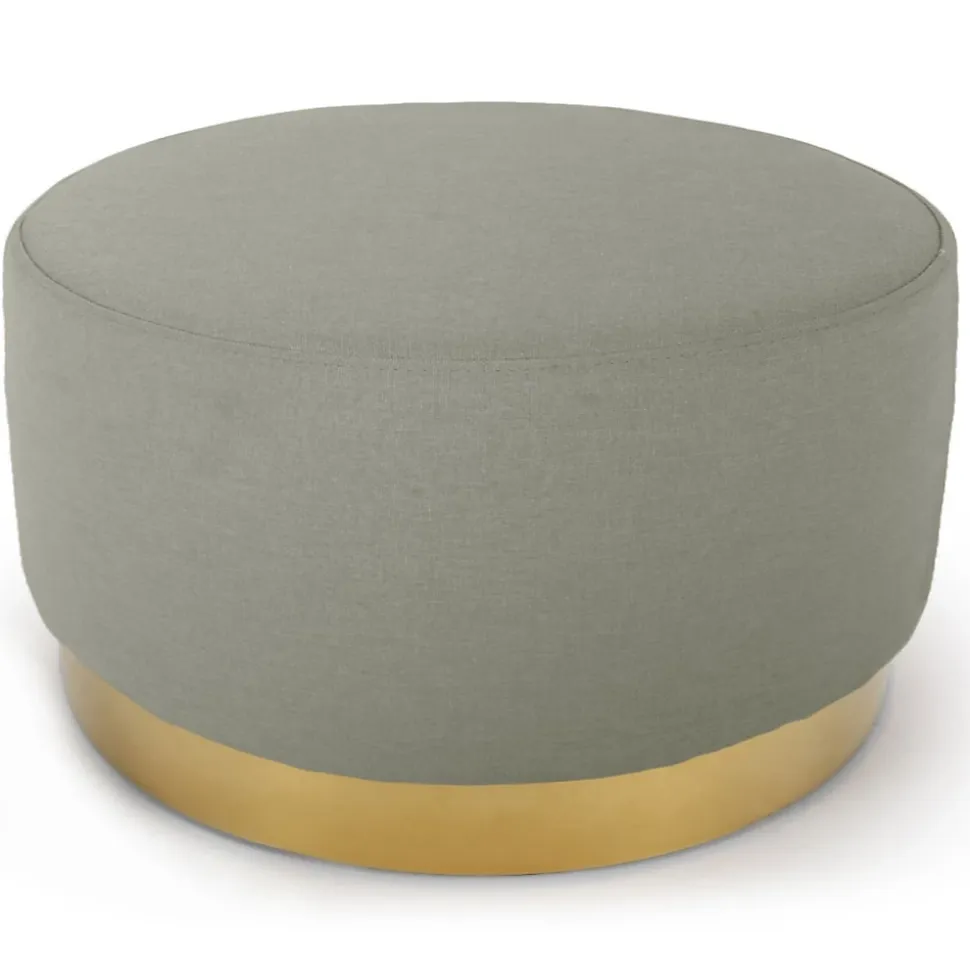 Pouf Rond en Velours Design "Minnie" 75cm Beige