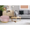Pouf Rond en Velours Design "Minnie" 75cm Rose