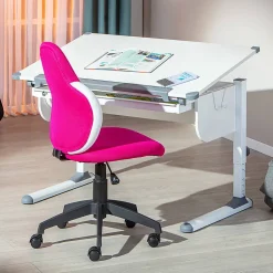 PREZI - Fauteuil Pivotant Rose pour Enfant