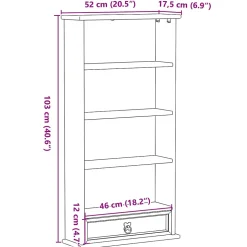 Prolenta Premium - Armoire à CD Corona 52x17,5x103 cm bois de pin massif