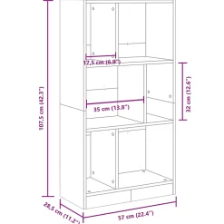 Prolenta Premium - Bibliothèque blanc 57x28,5x107,5 cm bois d'ingénierie