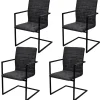 Prolenta Premium - Chaises à manger cantilever lot de 4 noir similicuir
