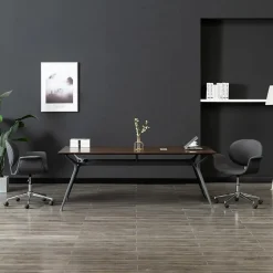 Prolenta Premium - Chaise pivotante de salle à manger Gris Tissu