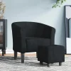 Prolenta Premium - Chaise cabriolet avec repose-pied noir velours
