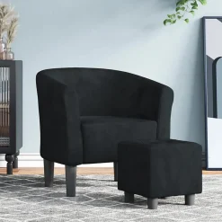 Prolenta Premium - Chaise cabriolet avec repose-pied noir velours